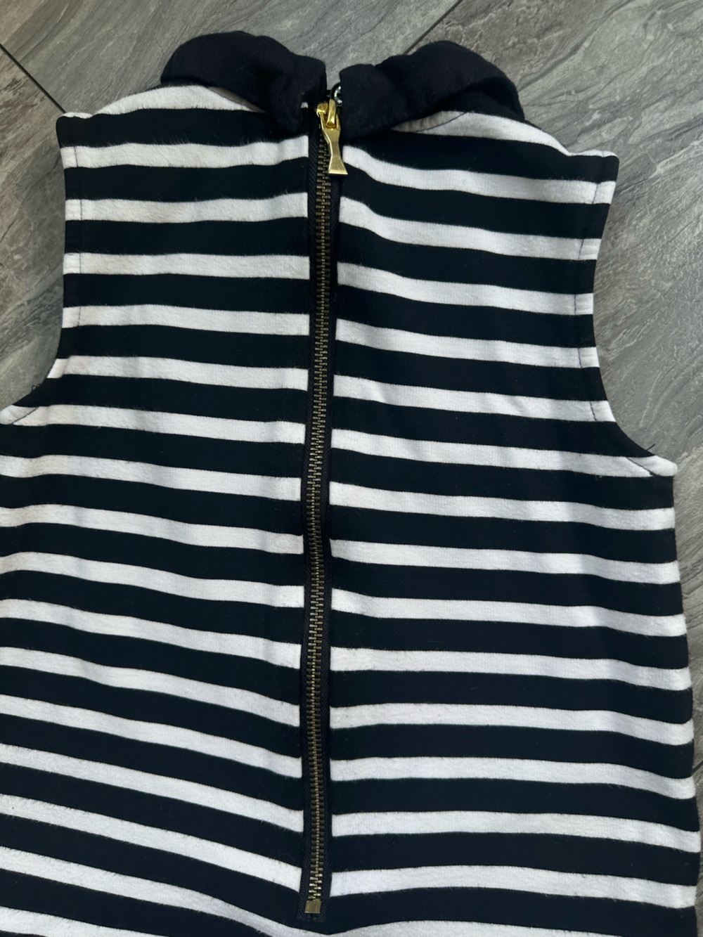 kate spade Black and White Striped Dress with Black Collar 7Y 0209 - Picture 6 of 9